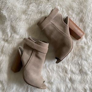 Steve Madden Taupe Peep Toe Booties